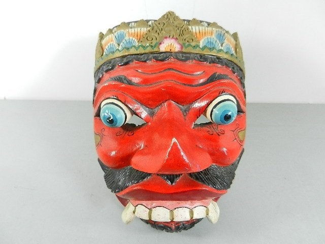 Rode Wayang Topeng theatermasker Bali masker, Hout, Masker, Ophalen of Verzenden, Indonesië