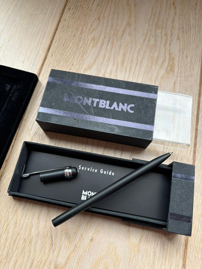 Montblanc Scenium rollerball platinum, Met doosje, Ophalen of Verzenden, Zo goed als nieuw, Fineliner