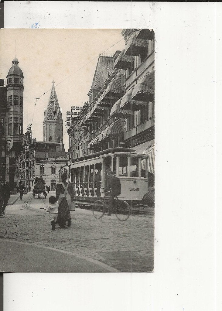 Den Haag Gravenstraat met open tram, Ophalen of Verzenden, Voor 1920, Ongelopen, Zuid-Holland