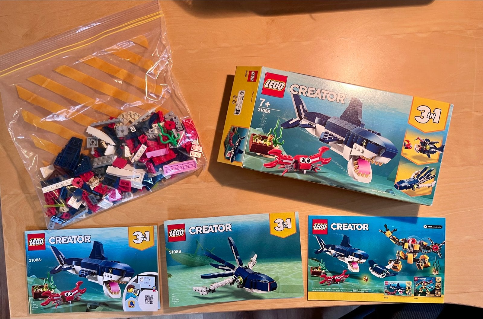 LEGO Creator 31088 Diepzeewezens 3-in-1 set, Ophalen of Verzenden, Gebruikt, Overige merken