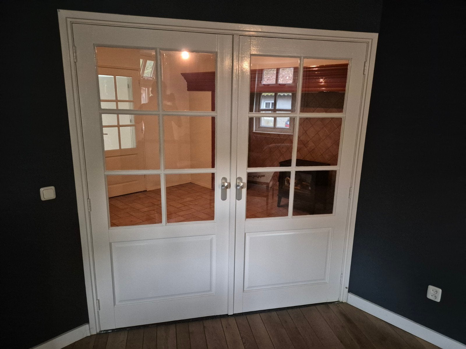 Set van 3 binnendeuren: dubbele deur en twee enkele deuren, Gebruikt, 120 cm of meer, Binnendeur, Ophalen of Verzenden