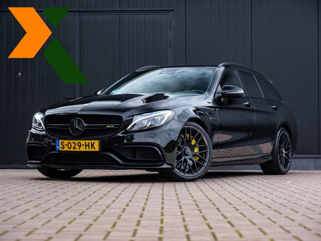 Mercedes-Benz C-Klasse Estate AMG 63 Estate V8 BiTurbo, Auto's, Zwart, Leder, Verwarmde buitenspiegels, 102 €/maand