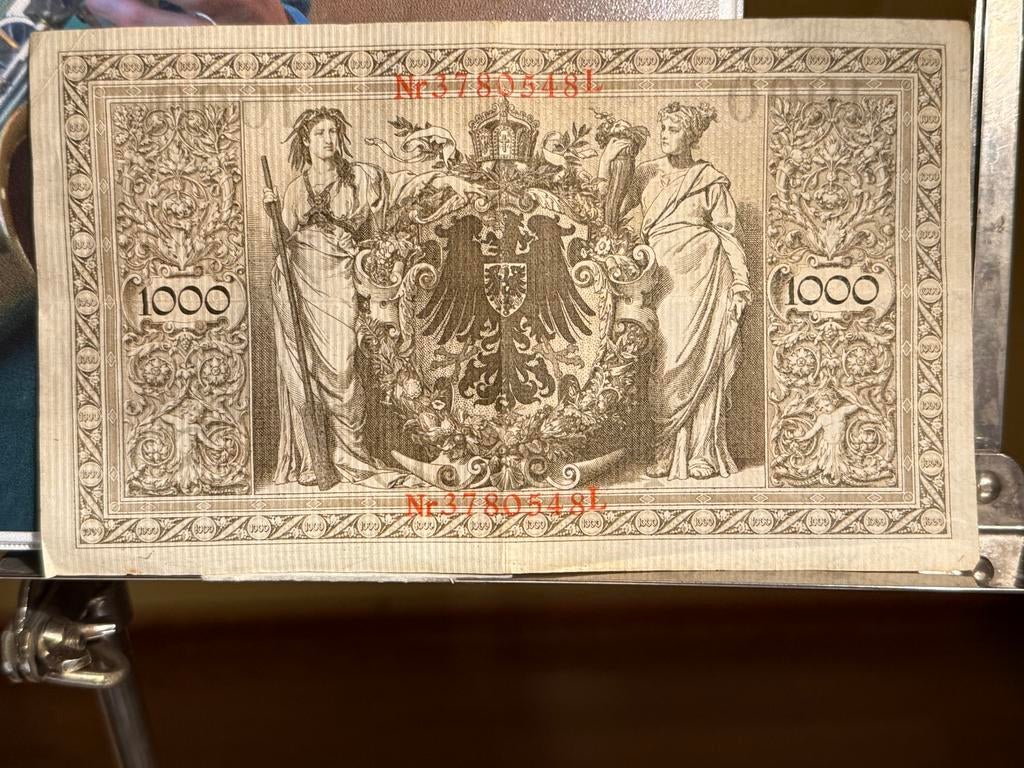 Zeldzaam Duits 1000 Mark biljet uit 1910, Ophalen of Verzenden, Duitsland, Los biljet