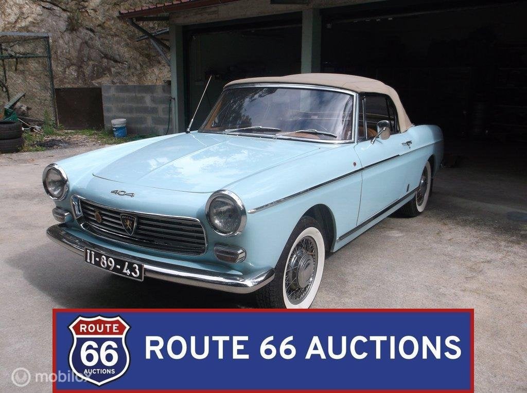 Peugeot 404 Cabriolet Injection | 1964 | Route 66 Auctions, Auto's, Overige carrosserieën, Zwart, Bedrijf, Handgeschakeld