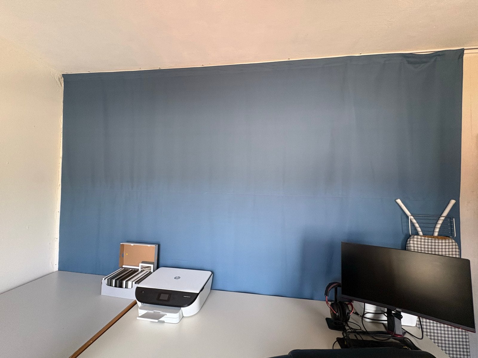 Groot blauw gordijn - 320x250 cm, Ophalen, Overige materialen, 320 cm, Blauw
