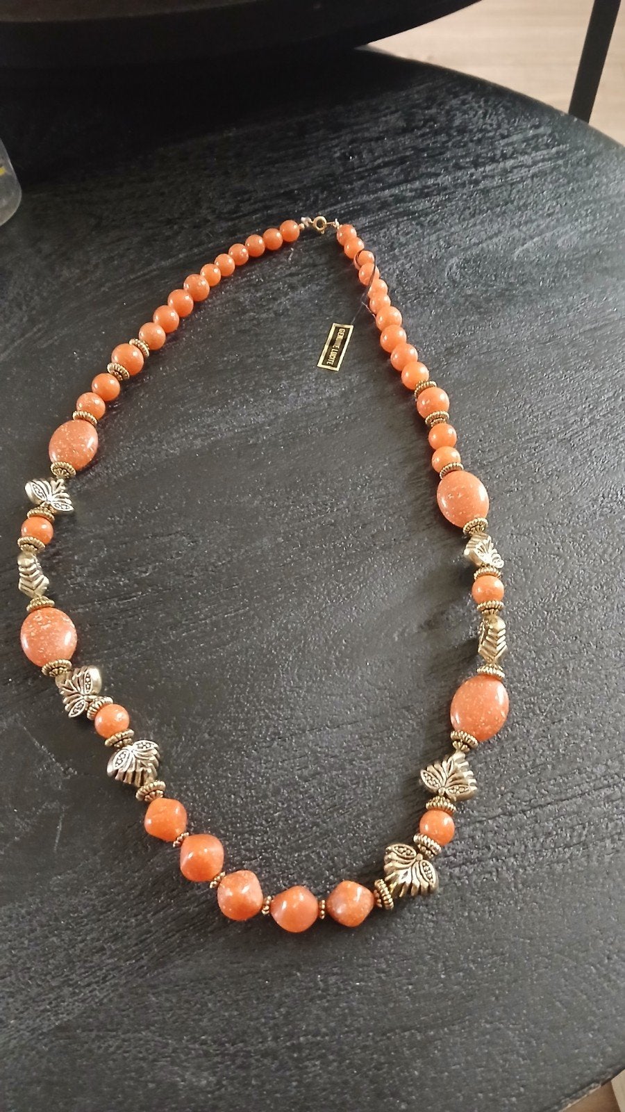 Vintage kralenketting - Genuine Lucite, Sieraden, Tassen en Uiterlijk, Ophalen of Verzenden, Gebruikt, Oranje, Kunststof