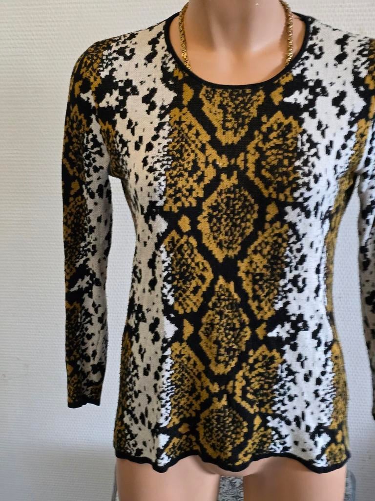Poools dames trui met slangenprint - Maat 36, Zwart, Ophalen of Verzenden, Zo goed als nieuw, Maat 36 (S)