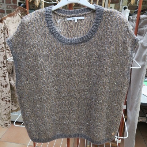 Oversized debardeur nieuw grijs bruin Xandres mt 42-44, Kleding | Dames, Truien en Vesten, Bruin, Maat 42/44 (L), Nieuw, Ophalen of Verzenden
