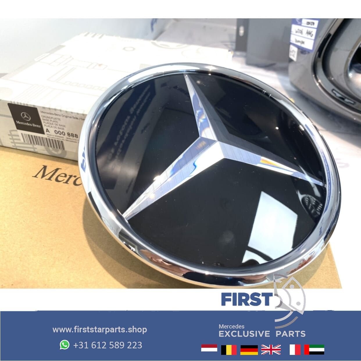 A0008880000 Mercedes VERWARMD LOGO GLAS GRIL EMBLEEM VOORZIJ, Gebruikt, -, Ophalen of Verzenden, -