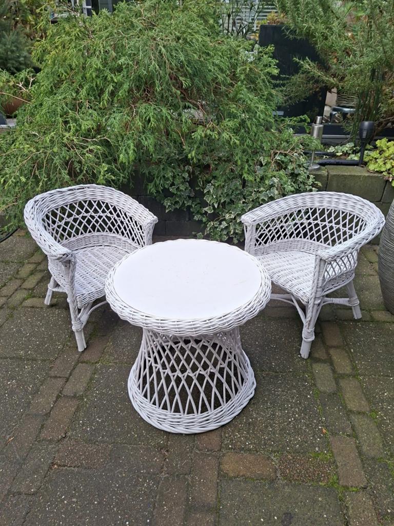 Rotan kinder tafel en 2 stoeltjes - binnen of buiten, Ophalen