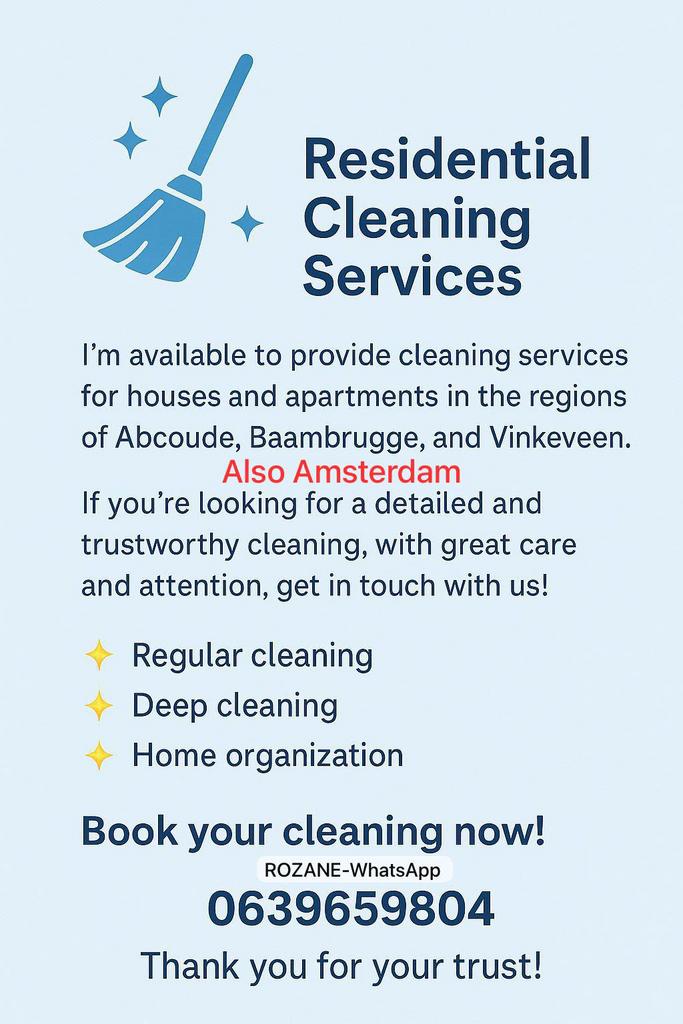 Cleaning service, Vacatures, Vacatures | Schoonmaak en Facilitaire diensten, Overige niveaus, Vanaf 10 jaar, Overige vormen