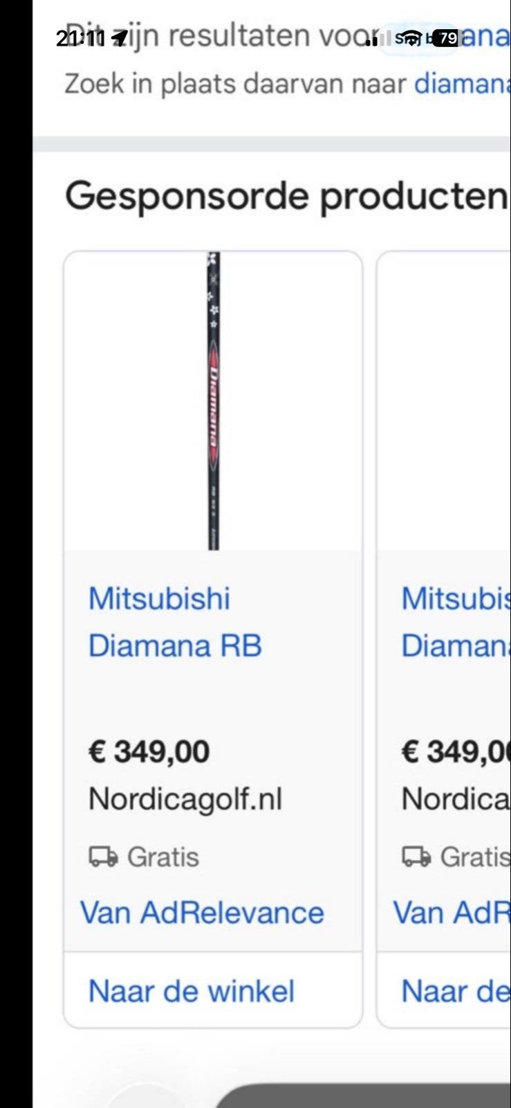 Mitsubishi Diamana golf shaft Regular Flex - Zo goed als nie, Ophalen, Zo goed als nieuw, Overige typen, Overige merken