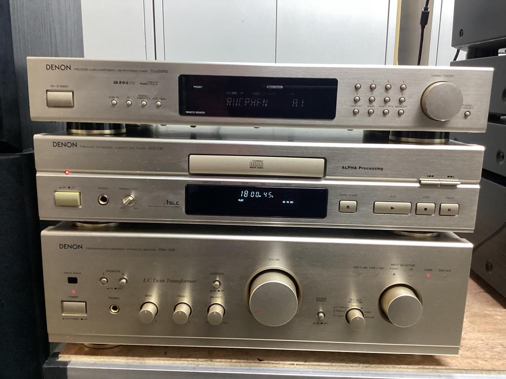 Denon Stereoset - champagne Tuner, CD, Versterker ZGAN, Ophalen, Losse componenten, Zo goed als nieuw, Denon