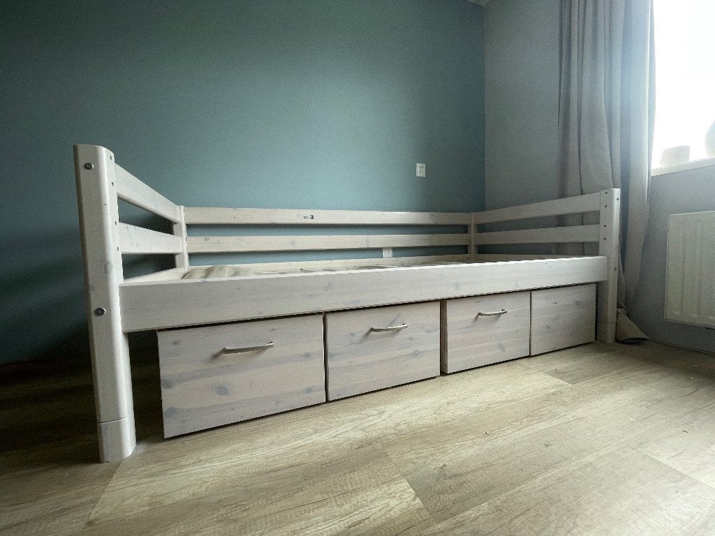 Gratis Flexa classic white wash 90x200cm, Ophalen, Gebruikt, 90 cm, Eenpersoons