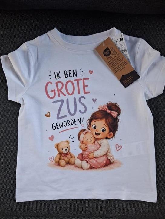 T-shirt maat 98 "Ik ben grote zus geworden!" - Diverse maten, Ophalen of Verzenden