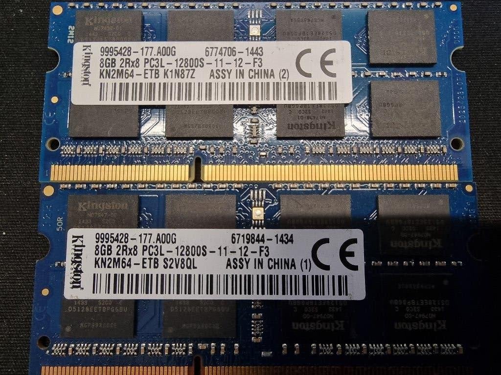 16GB (2X8GB) DDR3 PC3L-12800 1,35V 2RX8 1600Mhz KINGSTON, Computers en Software, DDR3, Ophalen of Verzenden, Zo goed als nieuw