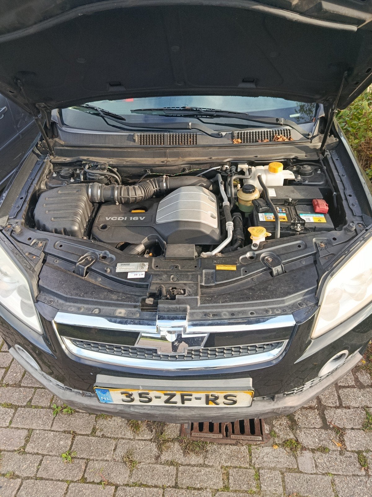 Chevrolet Captiva 2.0 Vdci 4WD AUT 2008 Zwart, Auto's, Automaat, 4 cilinders, 7 stoelen, Zwart