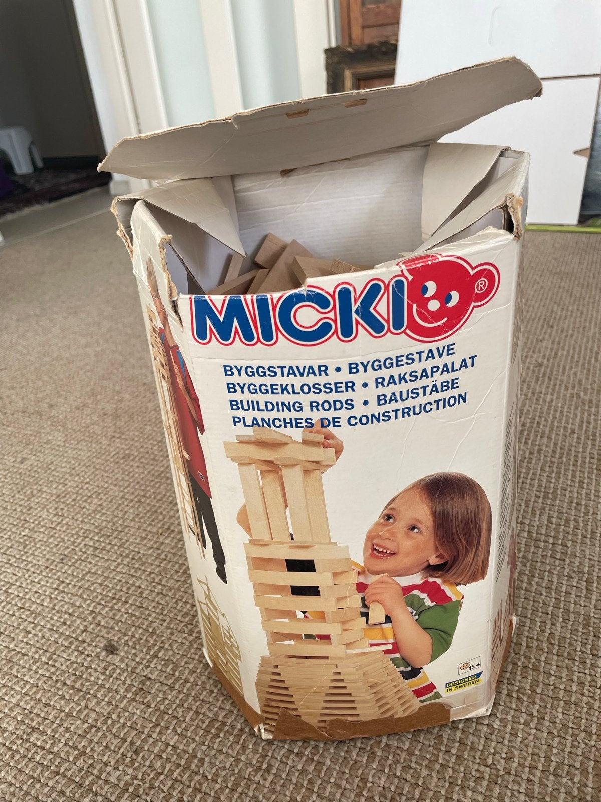 Micki Bouwstaven - 200 stuks Houten bouwblokken soort Jenga, Ophalen, Gebruikt, Overige merken