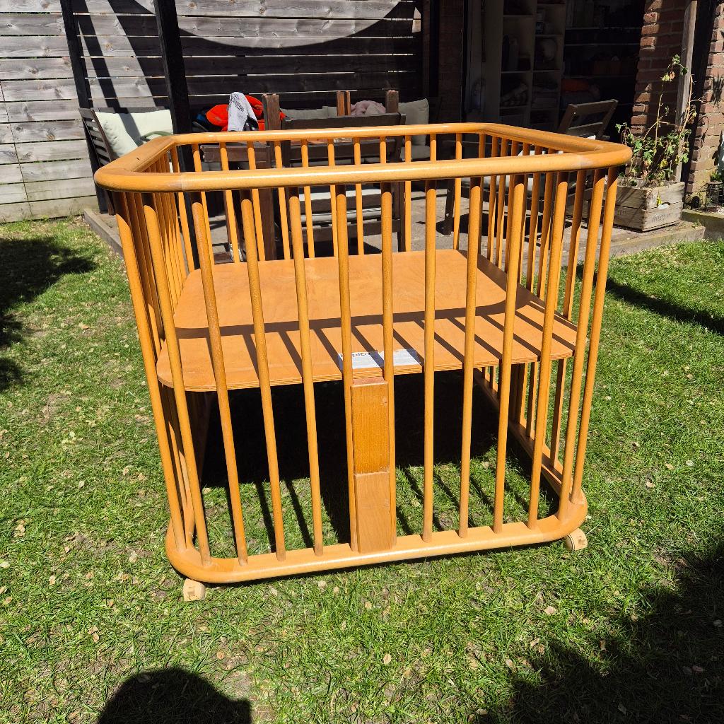 Bopita box Caro (met ronde hoeken) met wielen - hout/naturel, Kinderen en Baby's, Boxen, Ophalen, Gebruikt, Rond, In hoogte verstelbaar