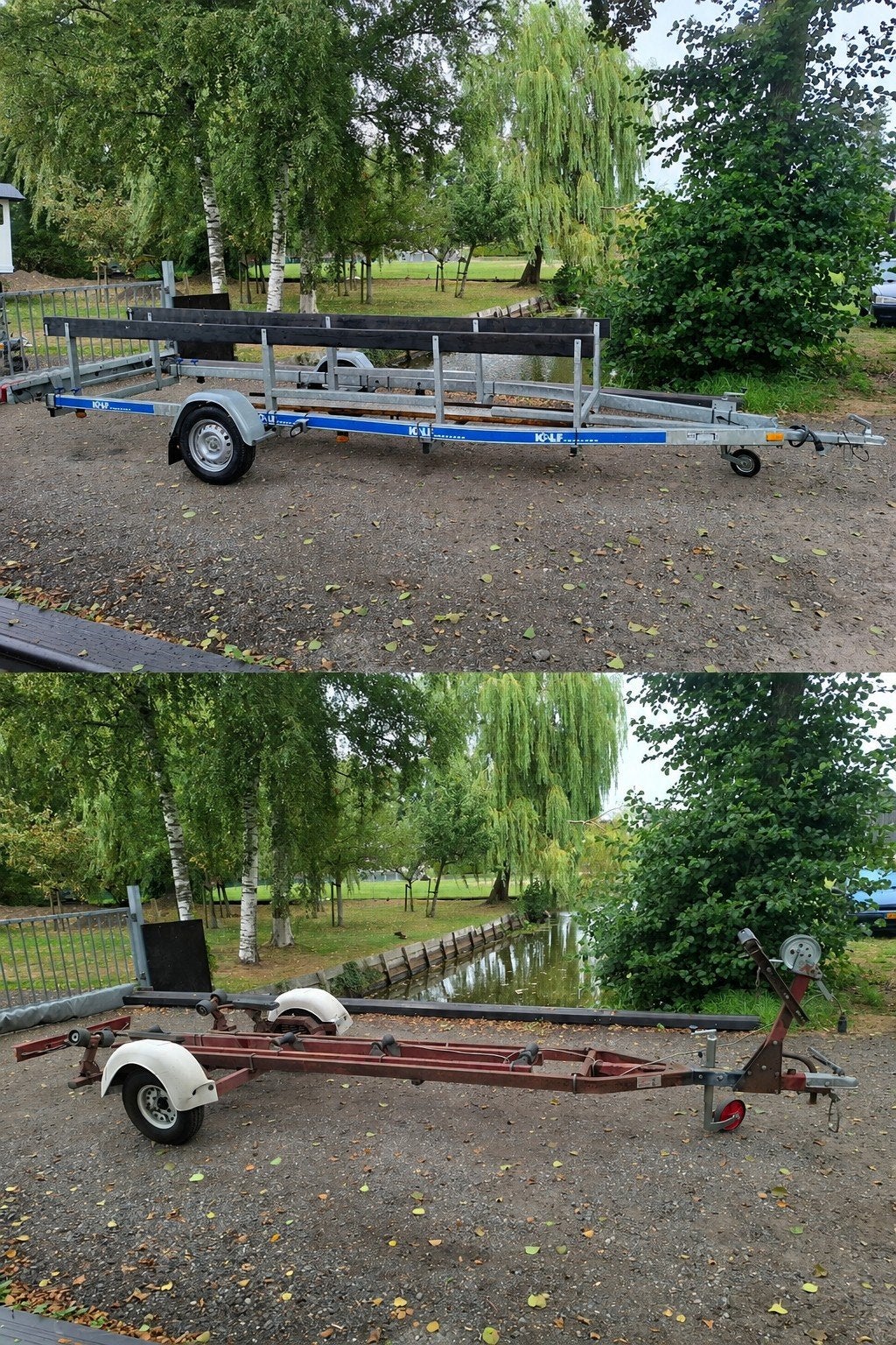 boottrailer kantelbaar en een zeilbootrailler, Ophalen, Gebruikt, Benzine