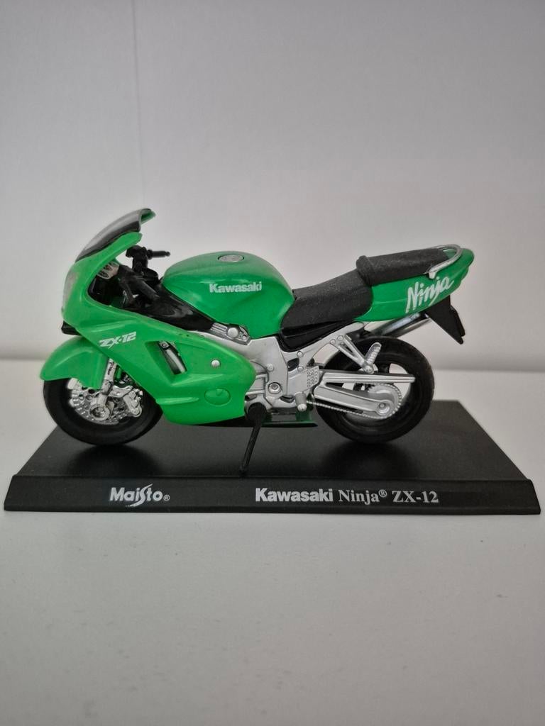 Maisto Kawasaki Ninja ZX-12 Modelmotor - Groen, Ophalen of Verzenden, Zo goed als nieuw, Overige typen, Overige merken