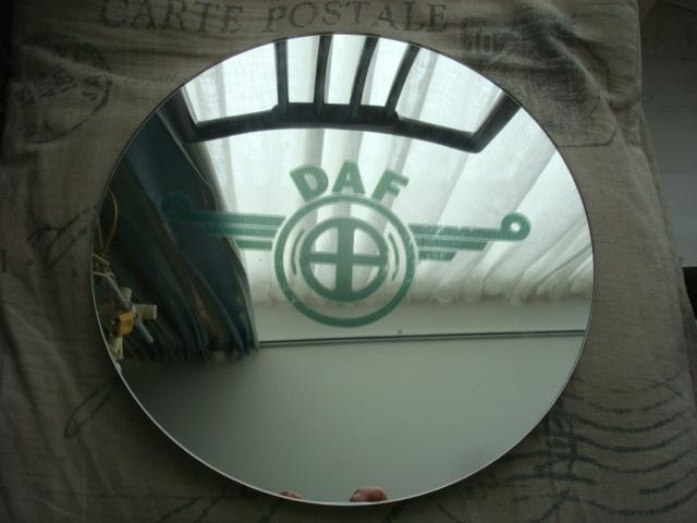 VINTAGE  DAF RONDE SPIEGEL  DEALER reclame item, Verzamelen, Ophalen, Gebruikt, Reclamebord