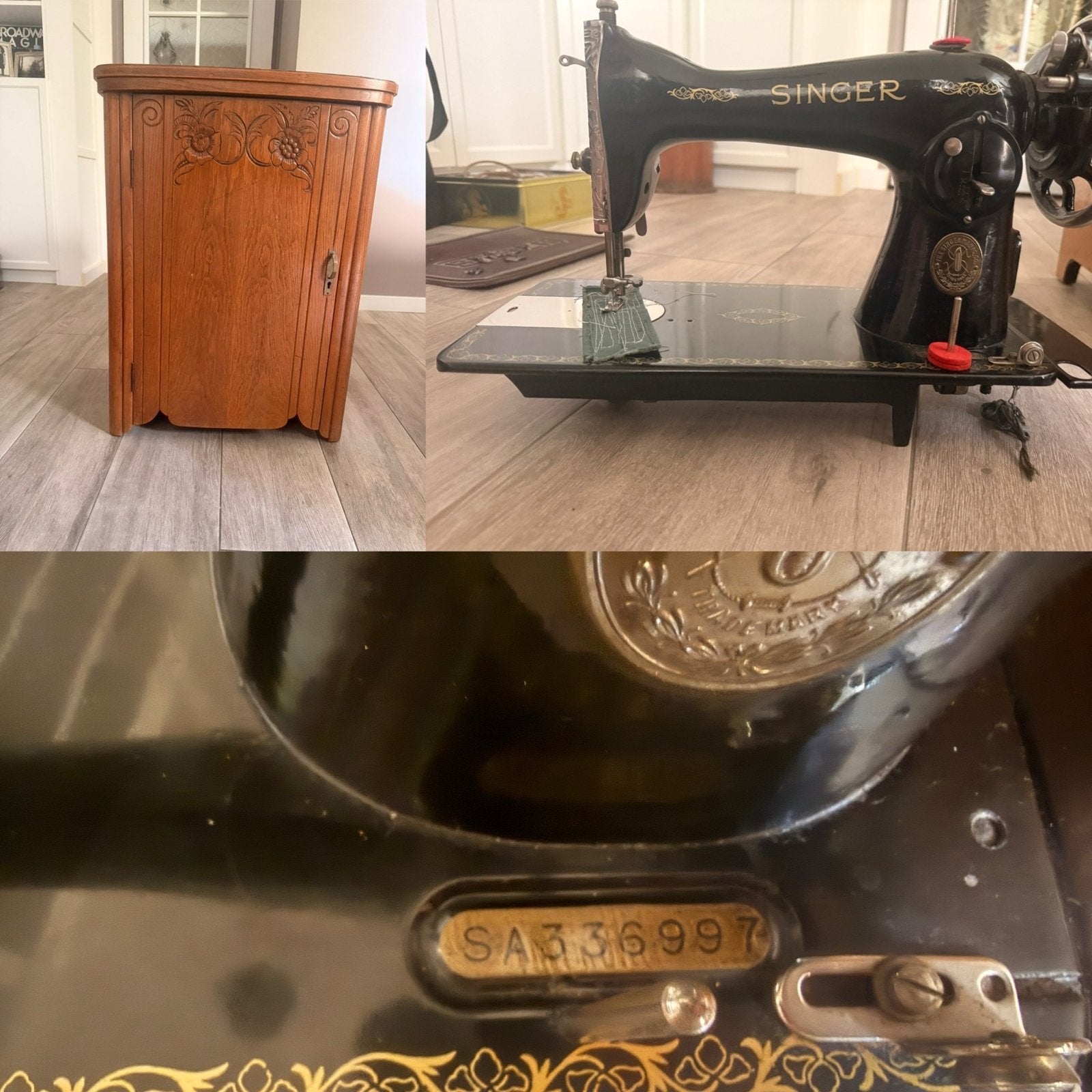 Vintage Singer Naaimachine met Kast (1935-1956), Antiek en Kunst, Antiek | Naaimachines, Ophalen