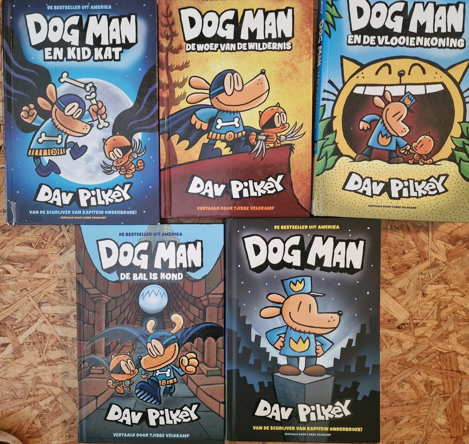 5 Dog Man boeken: 3 zo goed als nieuw, 2 netjes, Ophalen, Zo goed als nieuw, Dav Pilkey, Fictie algemeen