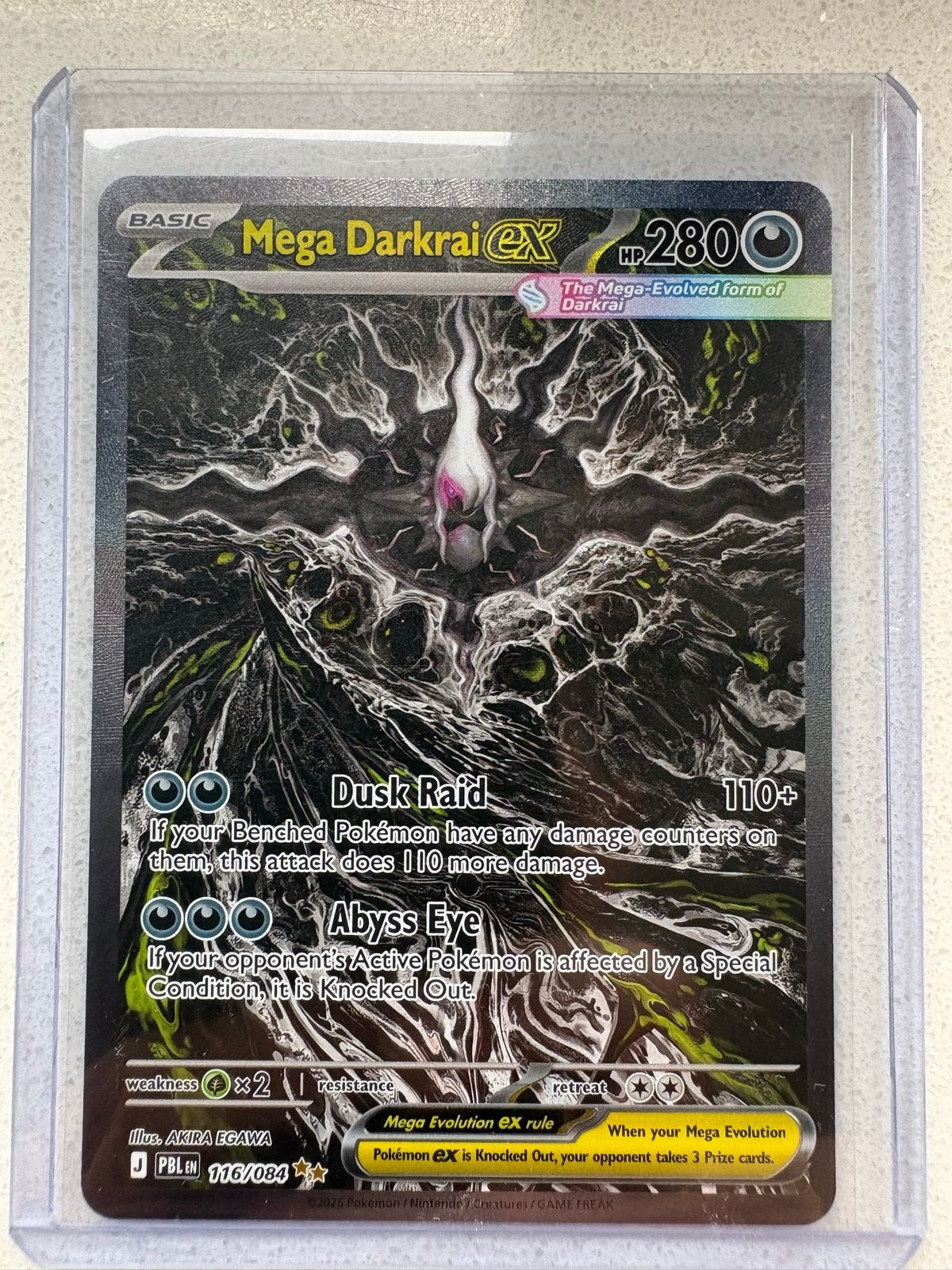 Mega Darkrai EX Pokémon Kaart - JPB L EN 116/084, Ophalen of Verzenden, Nieuw, Losse kaart, Foil