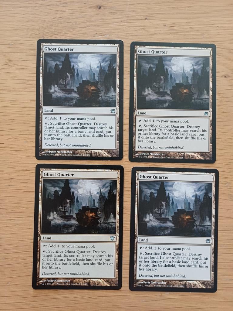 4x Ghost Quarter Magic: The Gathering Kaarten, Ophalen of Verzenden, Gebruikt, Meerdere kaarten