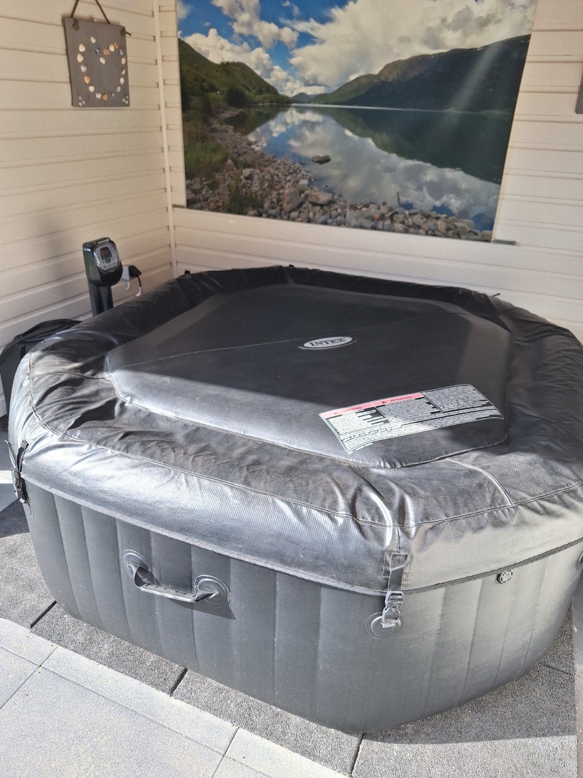 Intex PureSpa opblaasbare jacuzzi met extra's, Tuin en Terras, Ophalen, Gebruikt, Pomp
