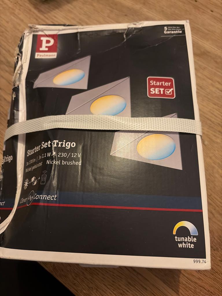 Paulmann Starterset Trigo, nickel - Tunable White LED Spots, Metaal of Aluminium, Nieuw, Ophalen of Verzenden, Led