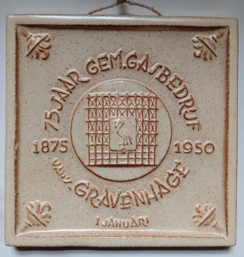 Zeldzame terracotta tegel gem. gasbedrijf 's-Gravenhage, Ophalen of Verzenden