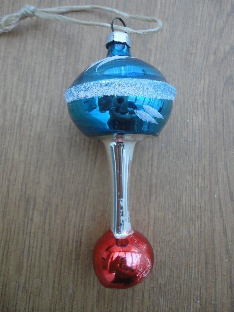 Mooie oude glazen kerstbal zgn. schemerlampje, Diversen, Ophalen of Verzenden, Gebruikt