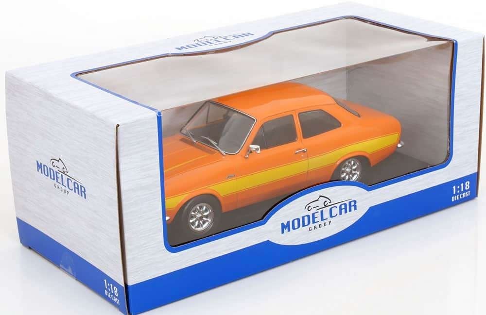 Ford Escort RS 2000 MKI 1973 Oranje / Geel 1-18 MCG Models, Hobby en Vrije tijd, Overige merken, MCG Models, Auto, MCG Models