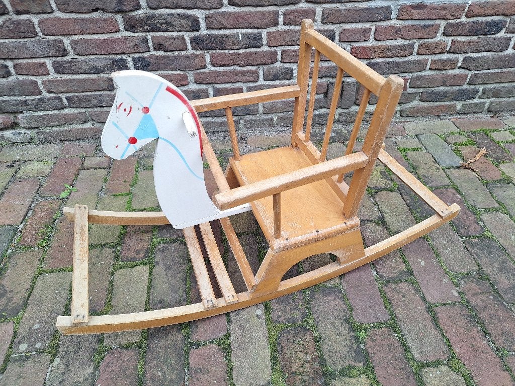 Vintage houten hobbelpaard speelgoed Nederland, Kinderen en Baby's, Speelgoed | Houten speelgoed, Ophalen of Verzenden, Gebruikt