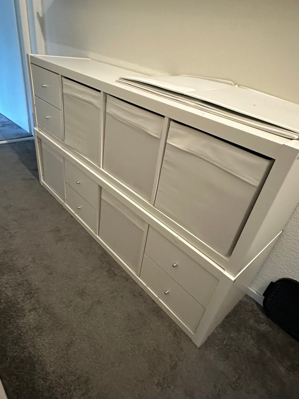 Kallax vakkenkasten 2x 4 vakken wit, Ophalen, Gebruikt, 25 tot 50 cm, 50 tot 100 cm