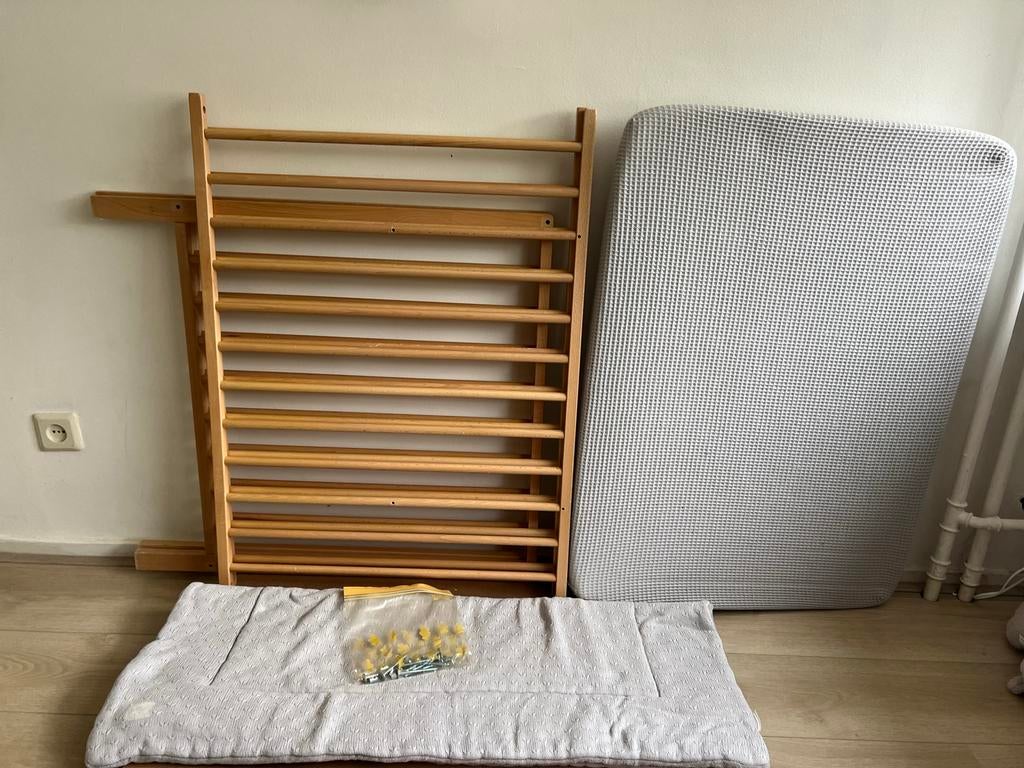 Compacte beukenhouten box 90x68 met Jolein boxkleed, Ophalen, Zo goed als nieuw, Minder dan 140 cm, Minder dan 70 cm