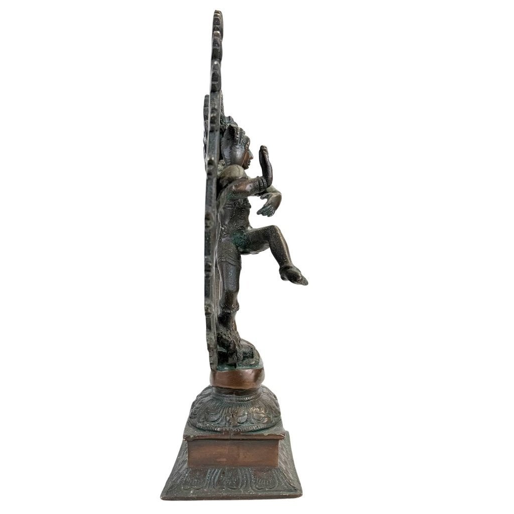 35 cm Bronzen Shiva Nataraja – India – 4 kg, Gebruikt, Ophalen of Verzenden, Oosters, Metaal
