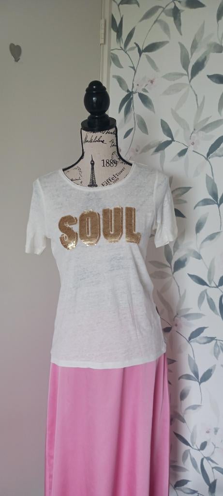 Zomers Summum Woman shirt met wrijf pailletjes maat S, Ophalen of Verzenden, Zo goed als nieuw