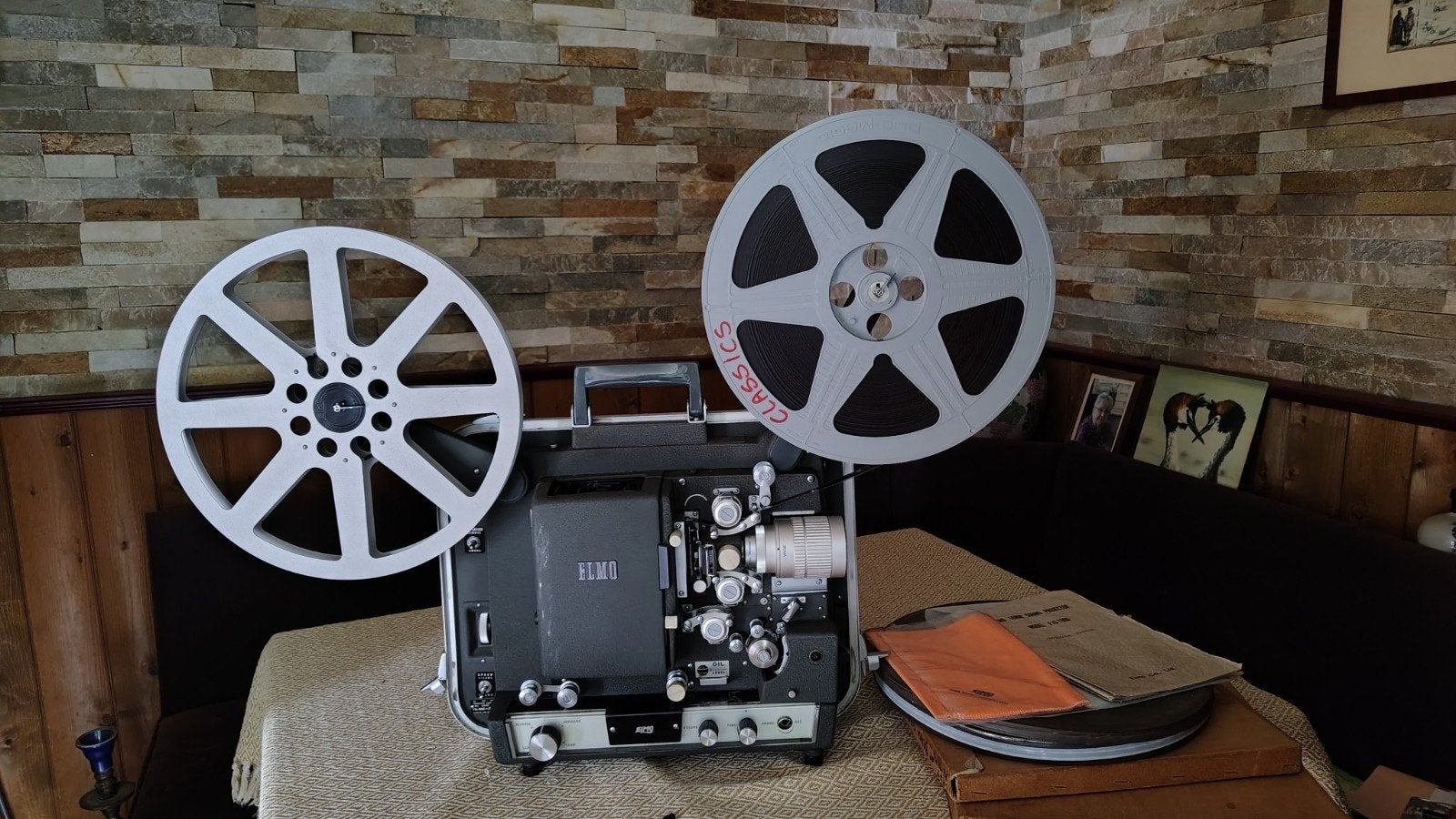 ELMO 16mm filmprojector met geluid en films, Ophalen, Gebruikt, Overige typen