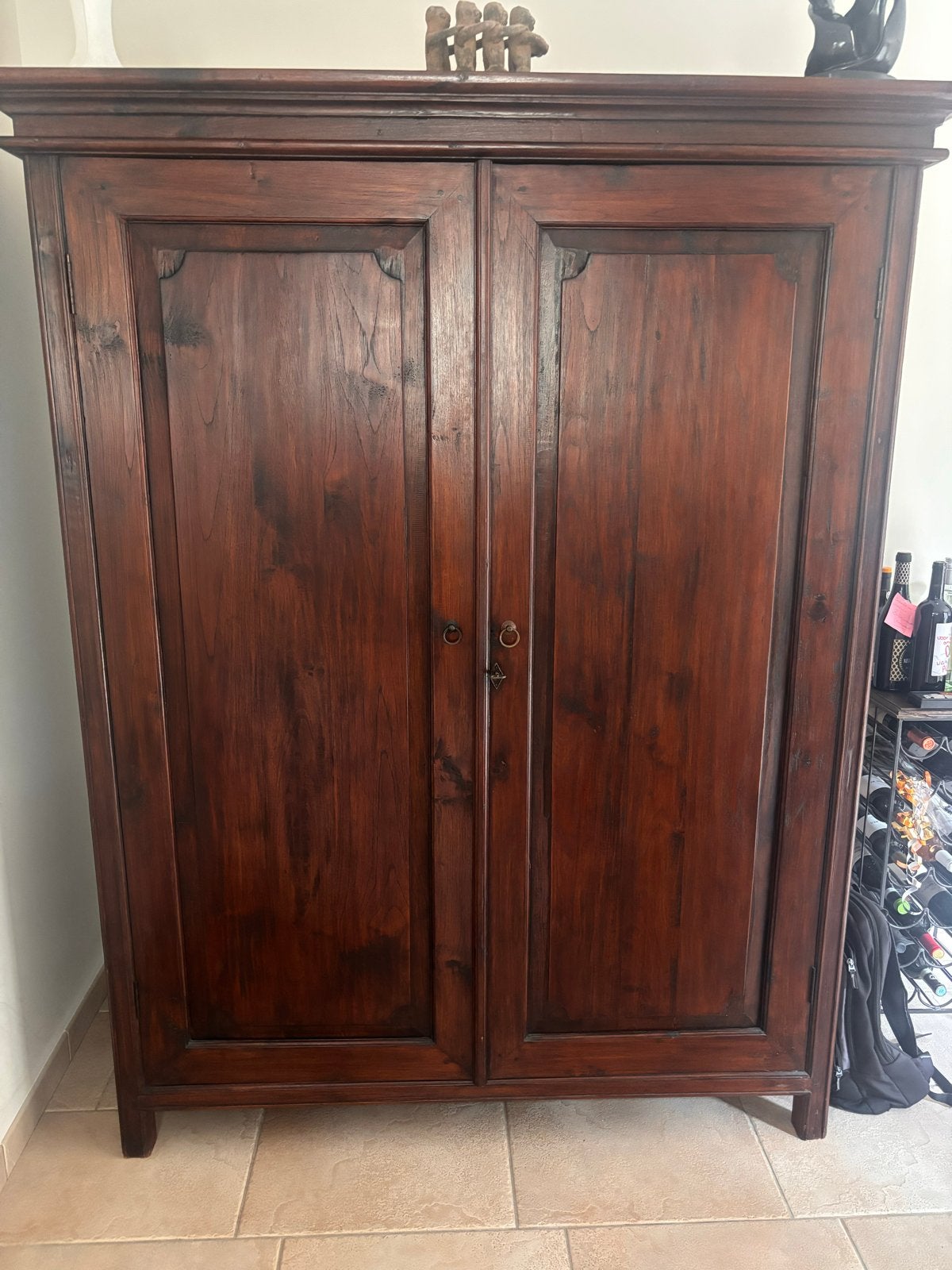 Massief houten kast - 190x152x67 cm, Ophalen, Gebruikt, Met lade(s), 150 tot 200 cm