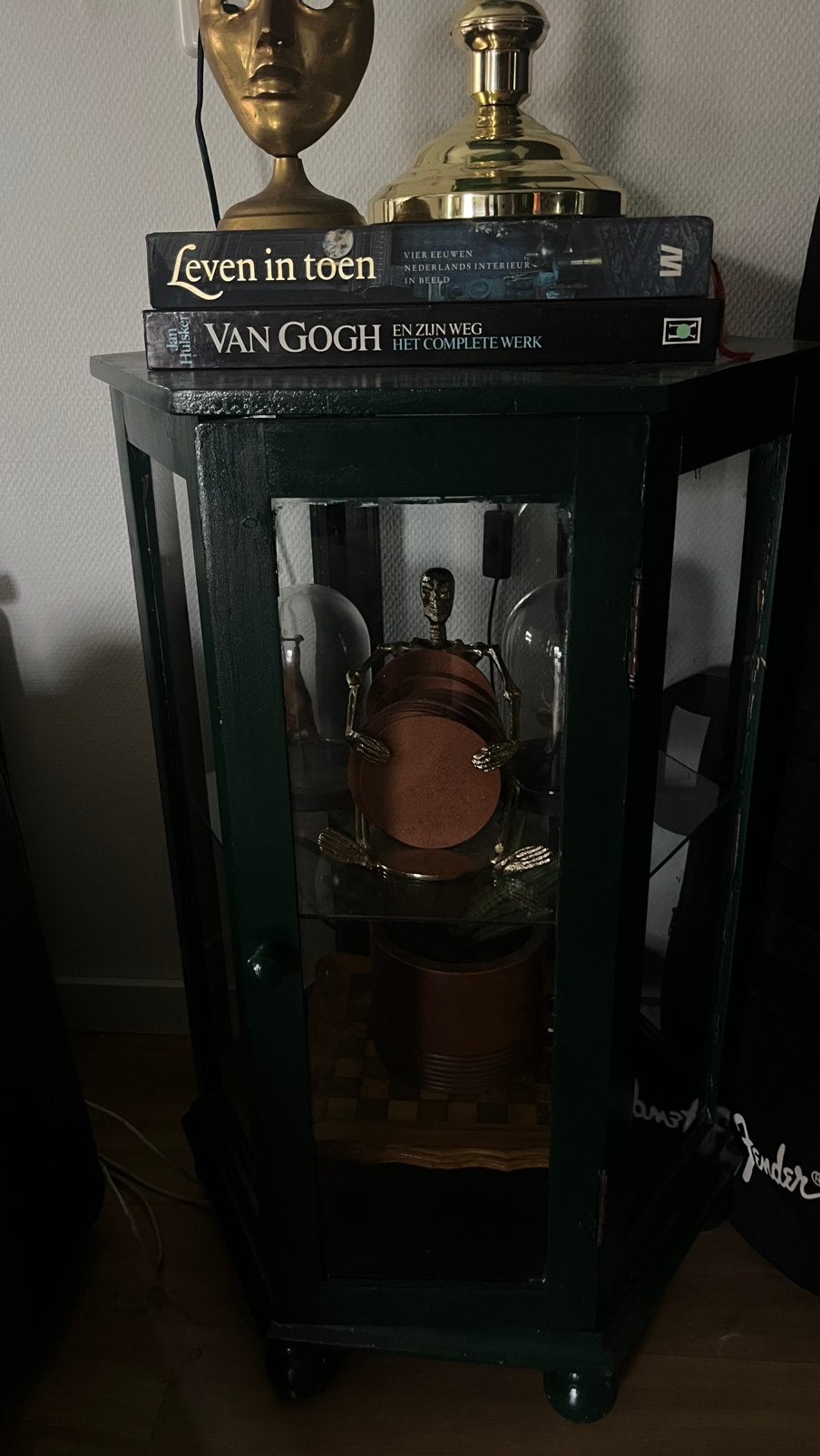 Hexagon vitrine kastje groen, Ophalen