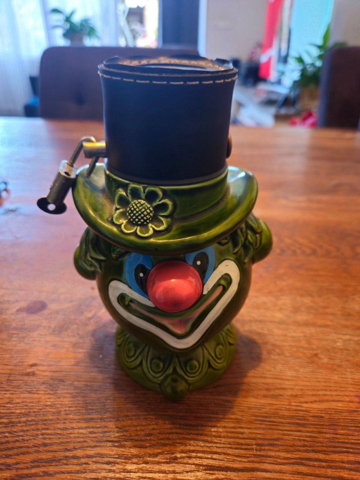 Vintage Clown Spaarpot met Slot - Uniek Design, Ophalen of Verzenden