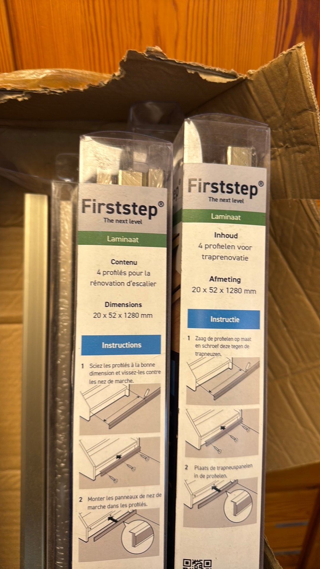 Nieuw brons Firststep trapneuzen, traprenovatie laminaat, Doe-het-zelf en Verbouw, Ophalen, Nieuw, Mdf, 200 tot 250 cm