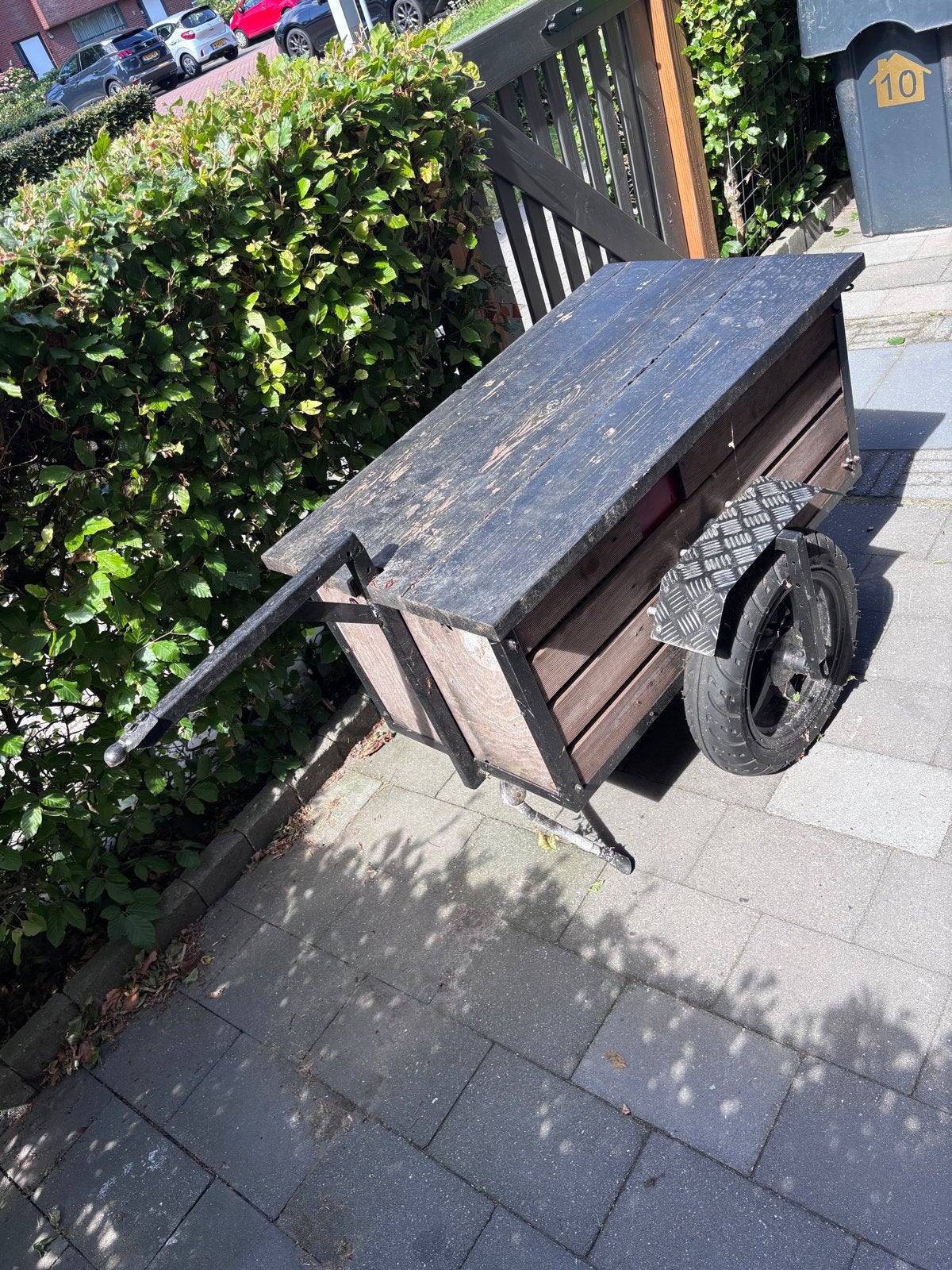 Stevige houten fiets/scooterkar voor bagage, Ophalen of Verzenden, Gebruikt, Bagagekar, 40 tot 60 kg