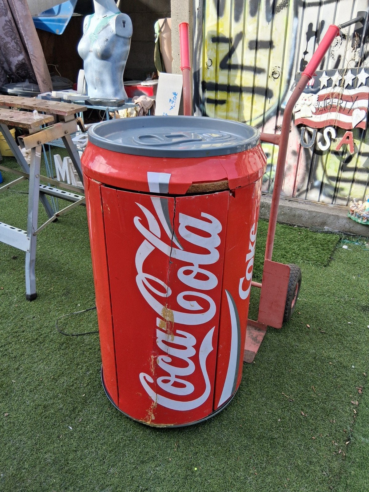 Unieke Coca-Cola blik stereo-installatie met Akura set, Gebruikt, Tuner of Radio, Overige merken, Losse componenten