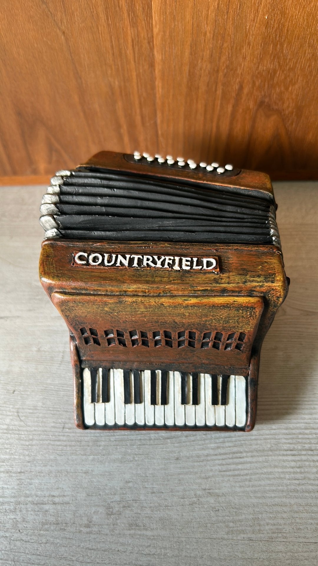 Vintage Countryfield mini accordeon muziekdoos / speeldoos, Antiek en Kunst, Ophalen of Verzenden