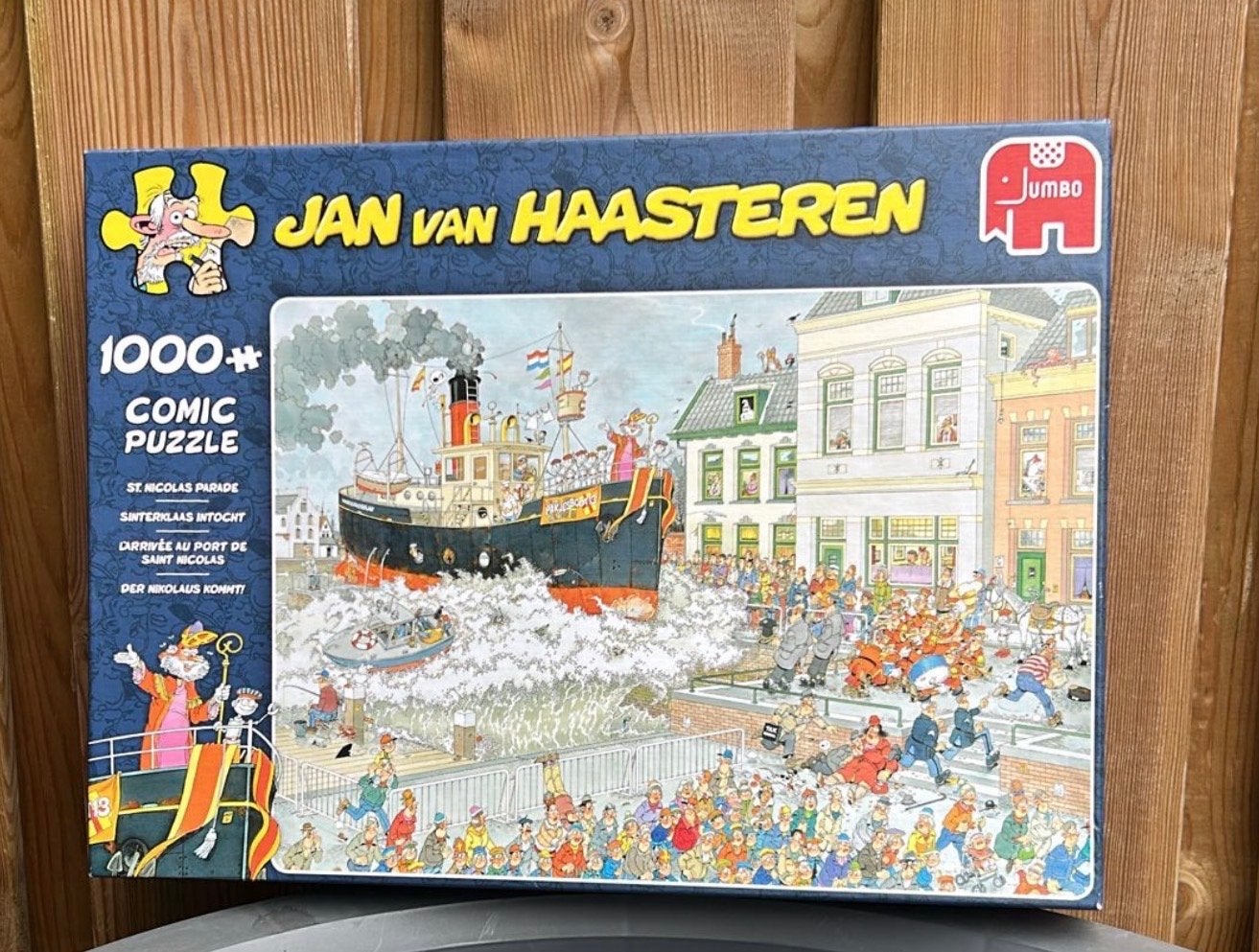 Jan van Haasteren Sinterklaas Intocht 1000 stukjes met piet, Hobby en Vrije tijd, Denksport en Puzzels, Ophalen of Verzenden, 500 t/m 1500 stukjes
