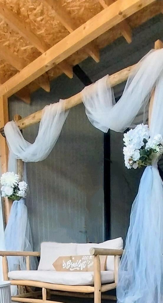 backdrop kastanje houten palen bruiloft te huur, Tuin en Terras, Palen, Balken en Planken, Palen, Nieuw, Ophalen of Verzenden